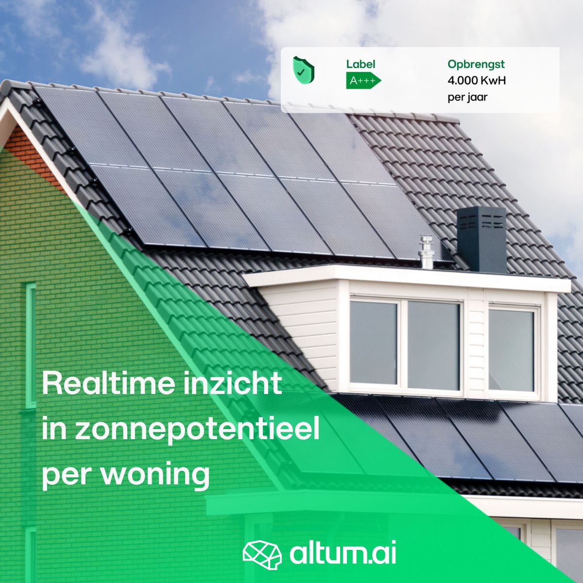 beeld van een dak met zonnepanelen