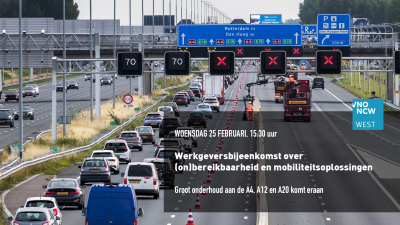 beeld met foto drukte op de snelweg