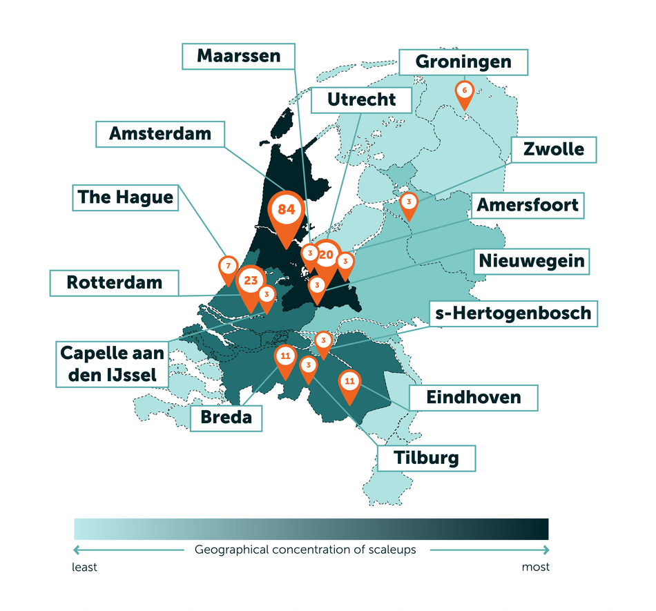 Kaart Top250 groeibedrijven