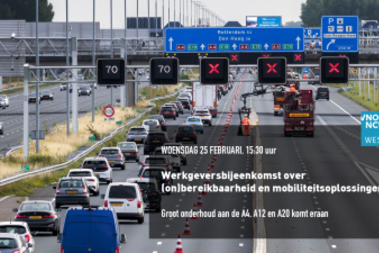 beeld met foto drukte op de snelweg